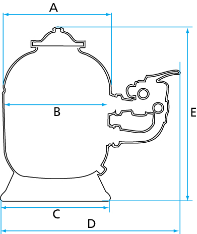 le plan de coupe du filtre à sable haward 210S