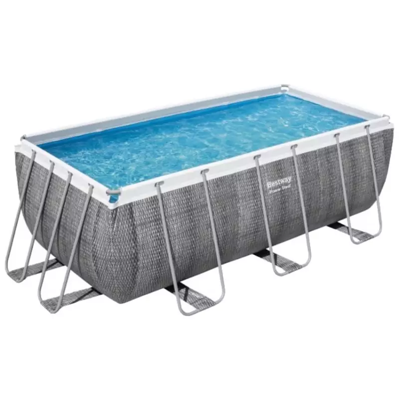 Piscine tubulaire - BESTWAY - 4,12m x 2,01m x 1,22m filtre cartouche imitation tressée