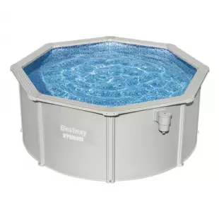 Piscine hors sol - BESTWAY - acier ronde grise 3.00 x 1.20m - Filtration à sable