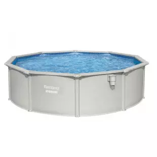 Piscine hors sol - BESTWAY - acier ronde grise 4.60 x 1.20m - Filtration à sable