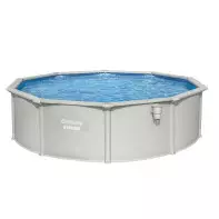 Piscine hors sol - BESTWAY - acier ronde grise 4.60 x 1.20m - Filtration à sable Piscine hors sol - BESTWAY - acier ronde grise 4.60 x 1.20m - Filtration à sable