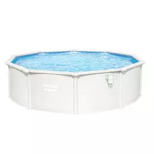 Piscine hors sol - BESTWAY - acier ronde blanche 4.60 x 1.20m - Filtration à sable