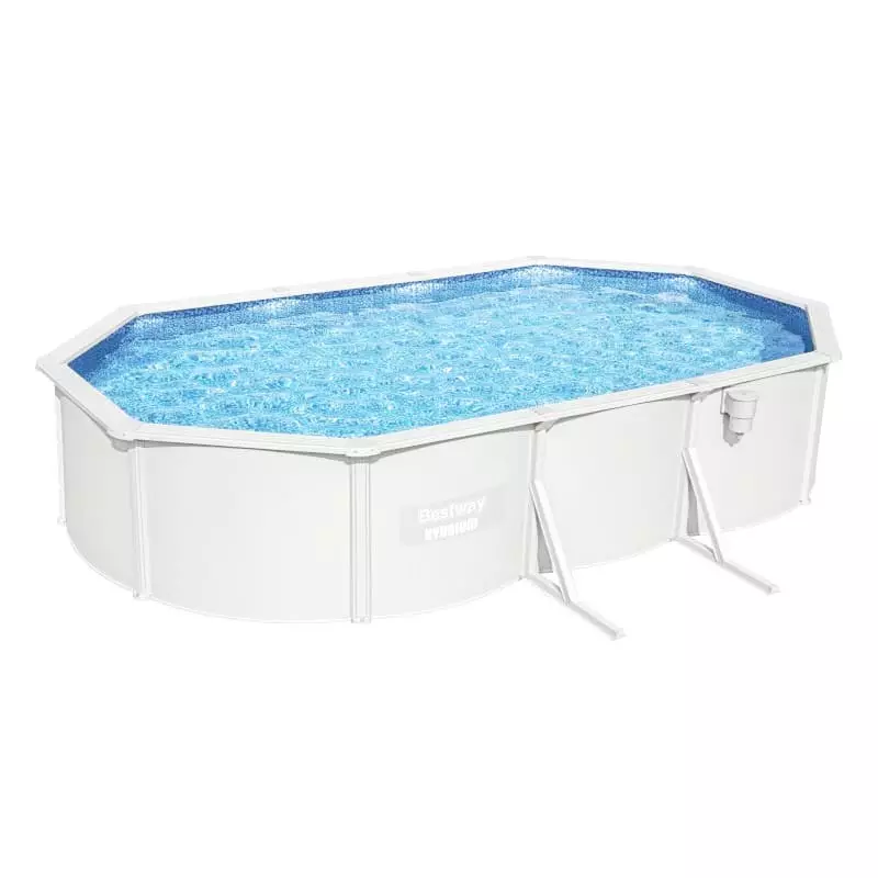 Piscine hors sol - BESTWAY - acier ovale blanche 6,10 x 3,60 x 1,20 m - filtre à sable