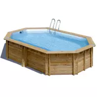 Piscine bois ovale -  535 x 335 x 117 cm