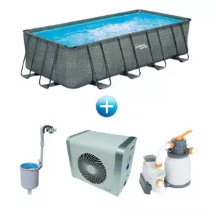 Pack piscine rectangulaire Dark Elite - 5,49 x 2,74 x 1,32 m