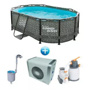 Pack  piscine Dark tubulaire ovale - 3 x 2 x 0,84 m 19110