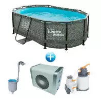 Pack piscine Dark tubulaire ovale - 3 x 2 x 0,84 m 19110