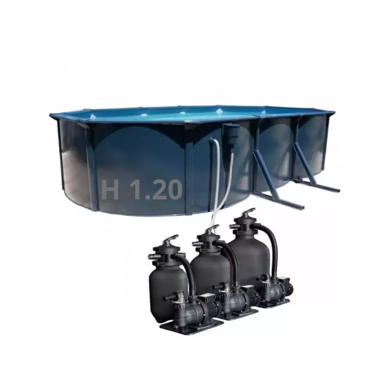Piscine ovale hors sol O'pool - Filtration sable - 4,90 x 3,60 x 1,20m Piscine ovale hors sol O'pool - Filtration sable - 4,90 x 3,60 x 1,20m