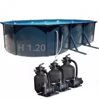 Piscine ovale hors sol O'pool - Filtration sable - 4,90 x 3,60 x 1,20m