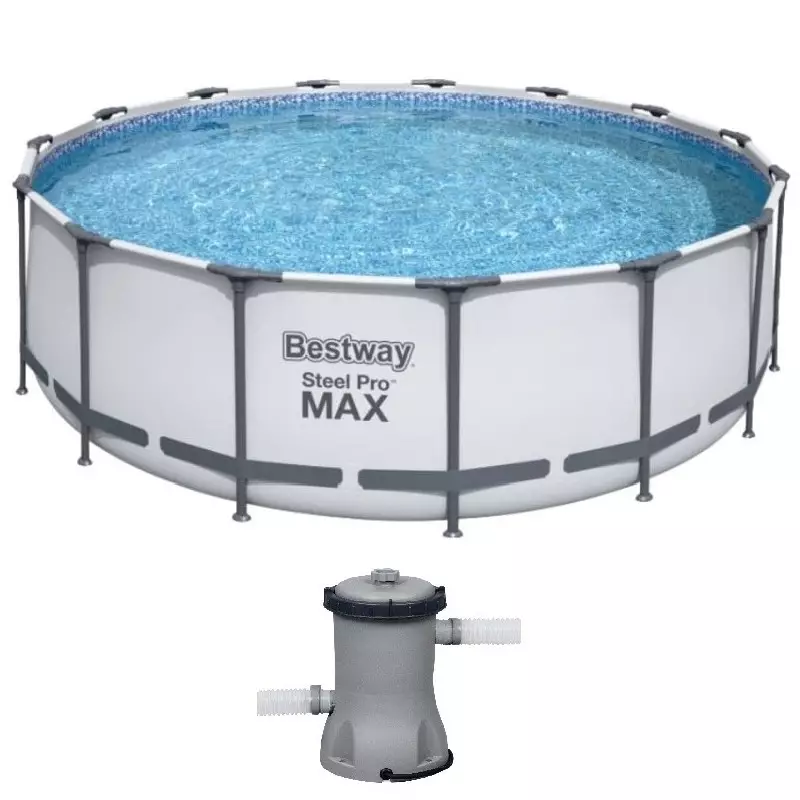 Piscine tubulaire - BESTWAY - 4,57m x 1,22m filtre cartouche