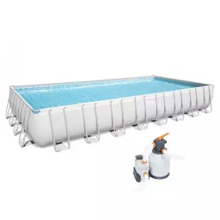 Piscine tubulaire - BESTWAY - 9,56m x 4,88m x 1,32 Filtre sable