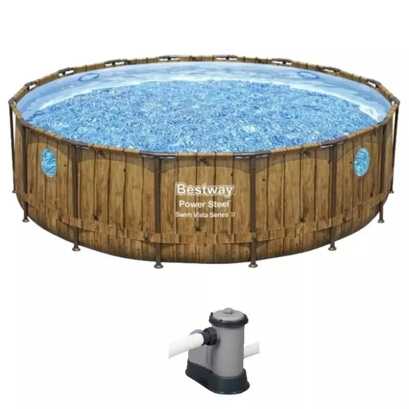 Piscine tubulaire -  BESTWAY - 4,88m x 1,22m filtre à cartouche Swim Vista