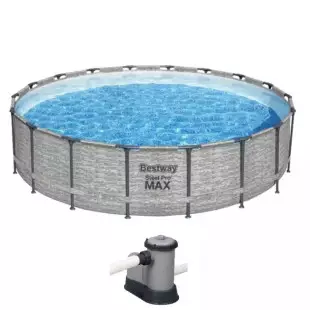 Piscine tubulaire Bestway - Ronde - Pierre - Filtre à cartouche