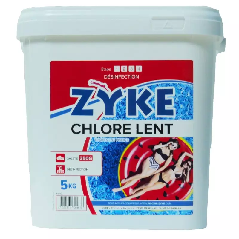 Chlore lent piscine 5kg Cash Piscines - Galets de 250g