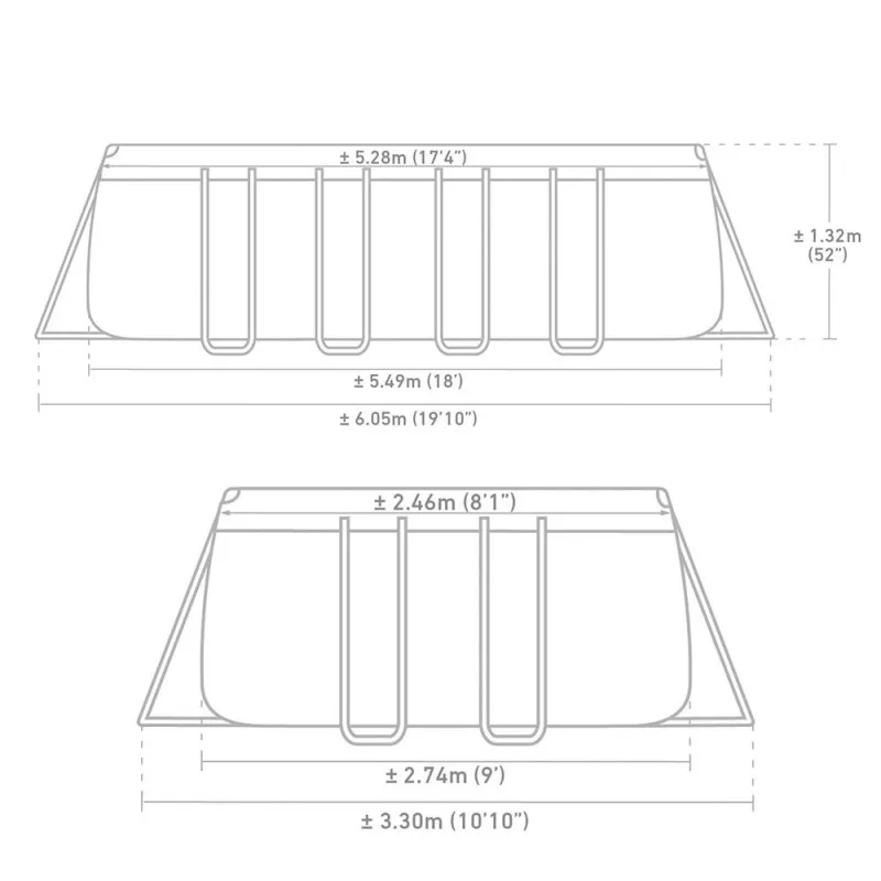 Piscine Ultra XTR rectangulaire 5.49 x 2.74 x 1.32 m