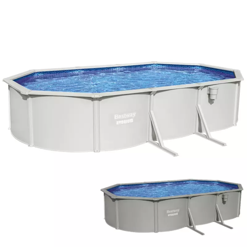 Kit piscine hors-sol acier Toi ANTHRACITE PRESTIGIO 120 ronde Ø460x120cm  filtre à sable