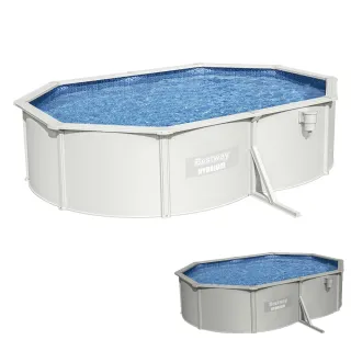 Piscine Acier - BESTWAY - ovale 5,00 x 3,60 x 1,20m - filtre à sable