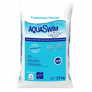 Un sac de sel Aquaswim acti+ 25 kg spécial piscine