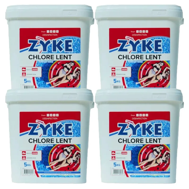ZYKE - Chlore Piscine Lent 250g  - 5kg