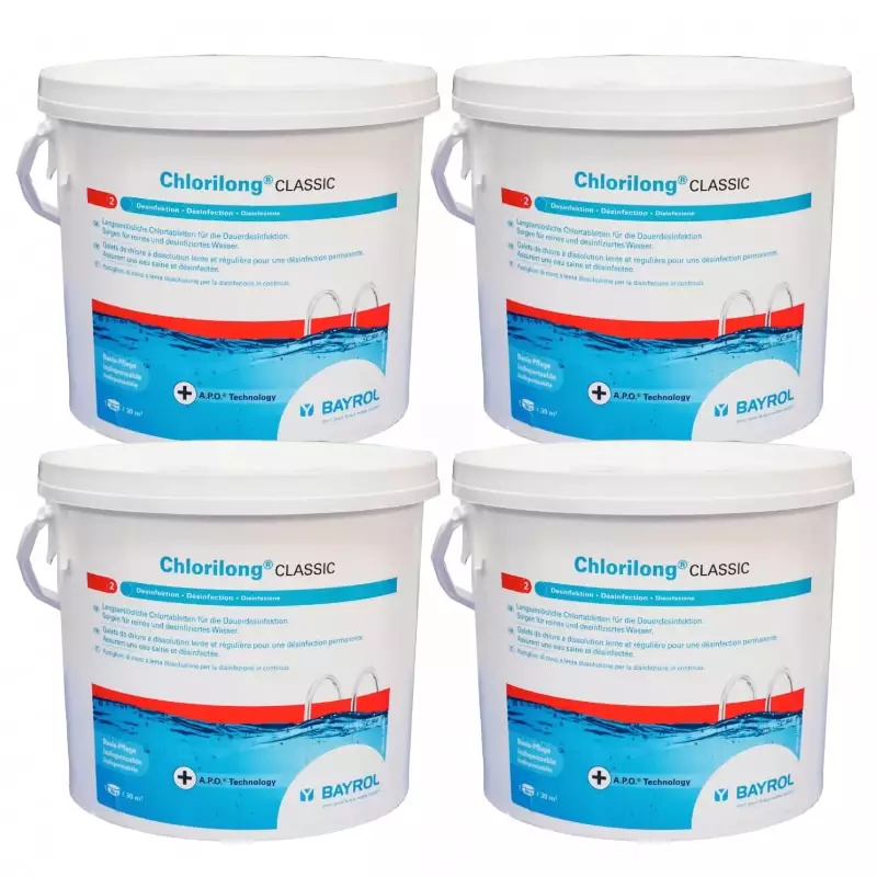 Galets 250g de chlore - 5kg - Chlorilong® CLASSIC Bayrol Galets 250g de chlore - 5kg - Chlorilong® CLASSIC Bayrol