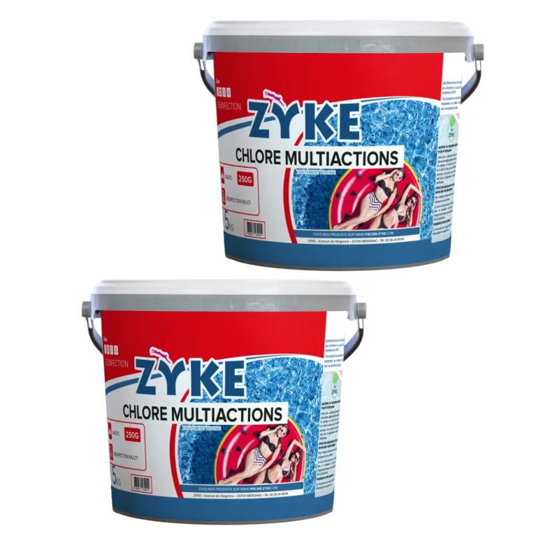 ZYKE - Chlore Piscine Multi Actions 250g  - 5kg