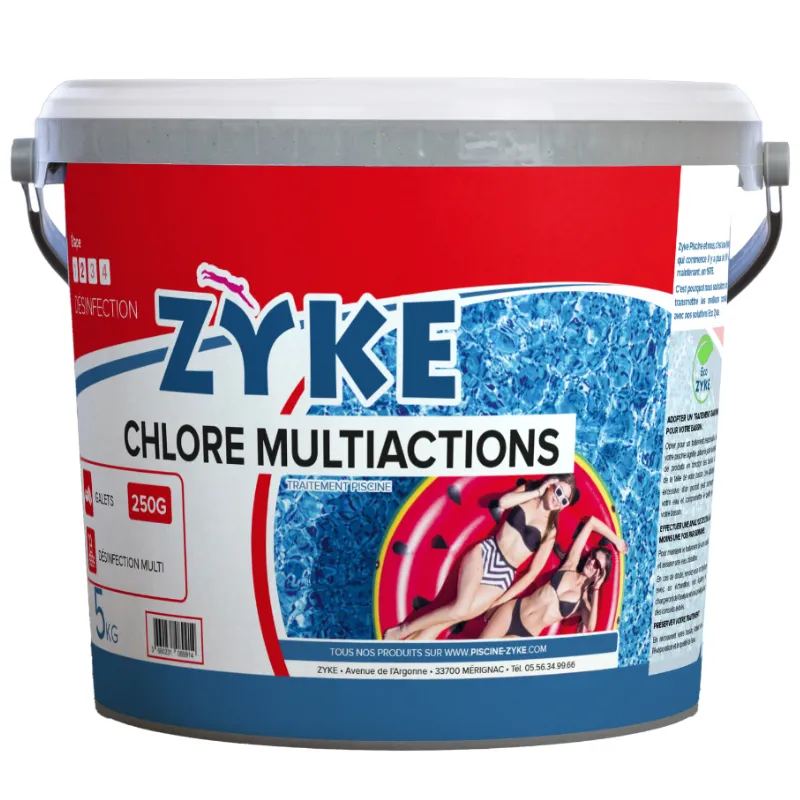 ZYKE - Chlore Piscine Multi Actions 250g  - 5kg