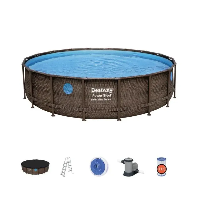 Piscine tubulaire Bestway 4.88m x 1.22m filtre à cartouche swimvista