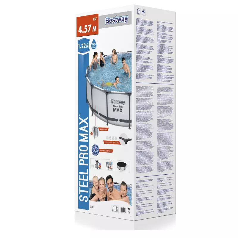 Piscine tubulaire - BESTWAY - 4,57m x 1,22m filtre cartouche carton