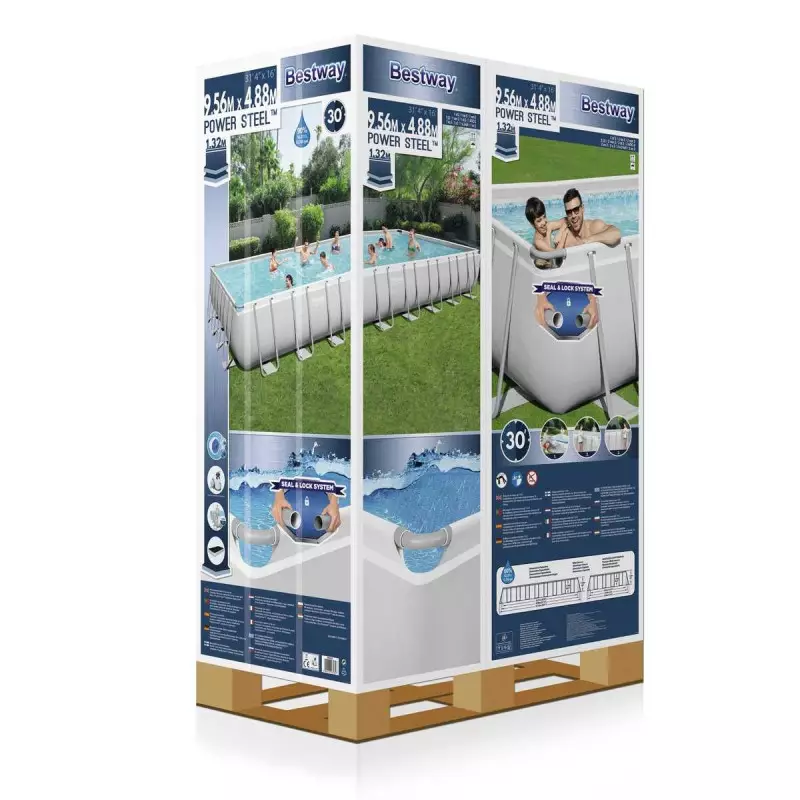 Piscine tubulaire - BESTWAY - 9,56m x 4,88m x 1,32 Filtre sable