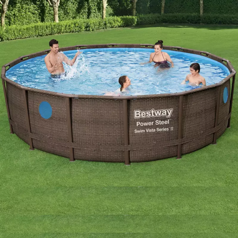 Piscine tubulaire -  BESTWAY - 4,88m x 1,22m filtre à cartouche Swim Vista