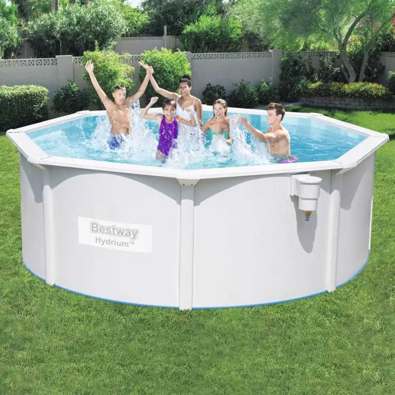 Piscine hors sol - BESTWAY - acier ronde blanche 4.60 x 1.20m - Filtration à sable