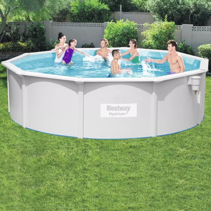 Piscine hors sol - BESTWAY - acier ronde blanche 4.60 x 1.20m - Filtration à sable