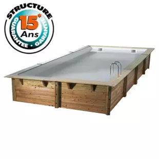 Habitat et Jardin Piscine hors sol bois 6.2 x 3 x 1.3 m au meilleur prix  sur