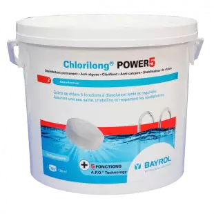 Galet chlore Bayrol 5 fonctions pour piscine - 5 kg - Chlorilong® POWER 5