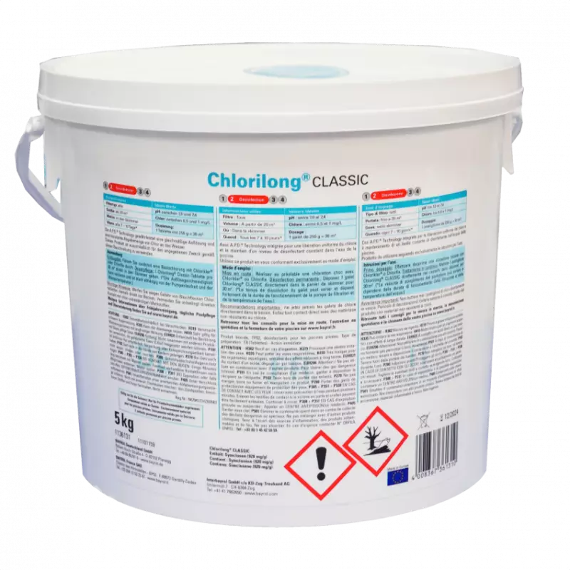 Galets 250g de chlore - 5kg - Chlorilong® CLASSIC Bayrol