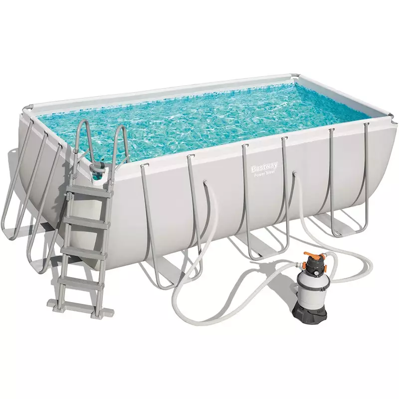 Kit piscine tubulaire EASY LUXE rectangulaire 5,70 x 3m filtration à sable