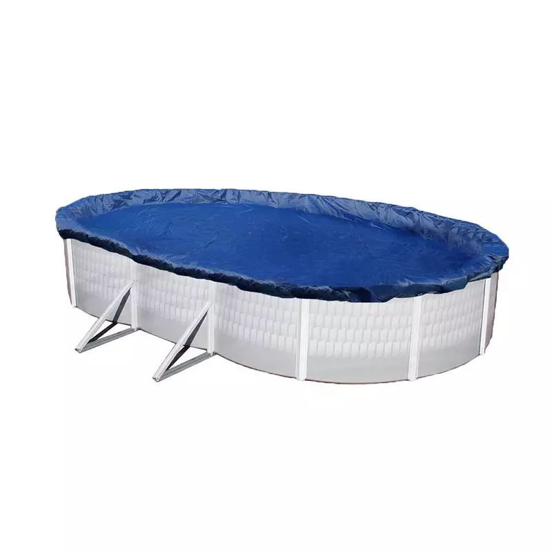 Bâche Hiver Piscine 4,3 X 2,2 M - Dimensions Bâche : 5 X 2,9 M - Pvc  640gr/m² Bleu