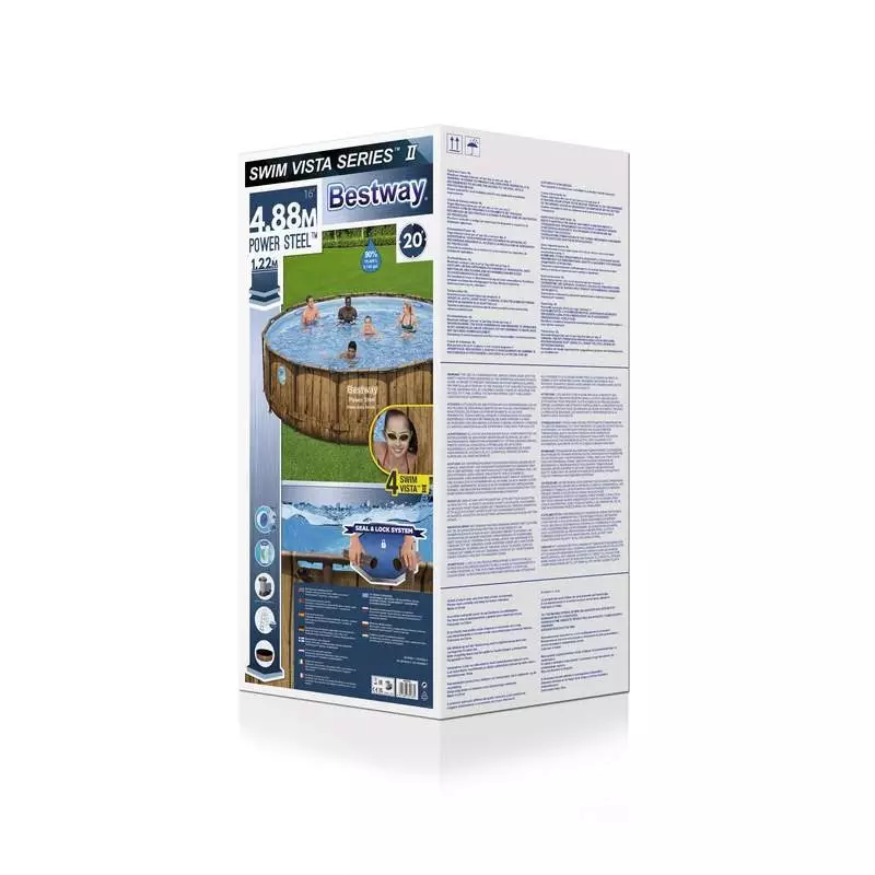 Piscine tubulaire -  BESTWAY - 4,88m x 1,22m filtre à cartouche Swim Vista