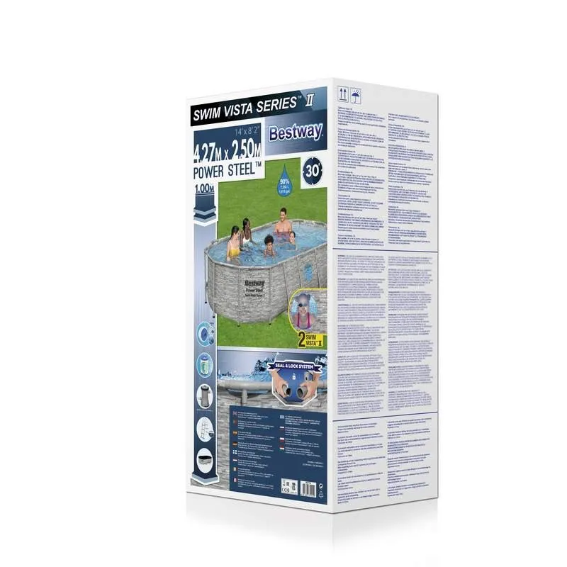 Piscine tubulaire Bestway 4,27m x 2,50m x 1,00m filtre cartouche swimvista