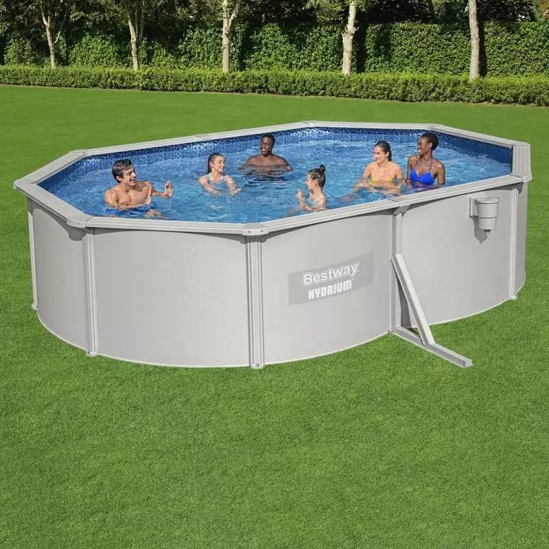 Piscine hors sol Bestway ovale en acier + filtre à sable 5 X 3.60 X 1.20