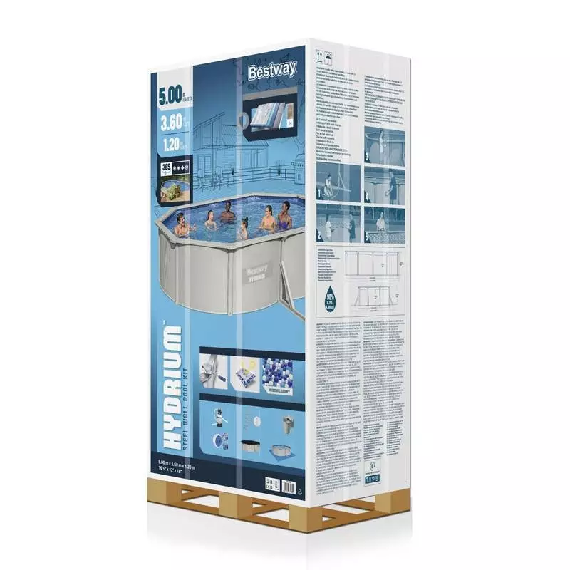 Piscine hors sol Bestway ovale en acier + filtre à sable 5 X 3.60 X 1.20