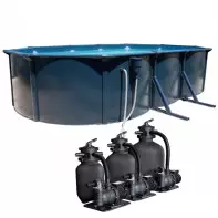 Piscine ovale hors sol - Filtration sable - 120 cm