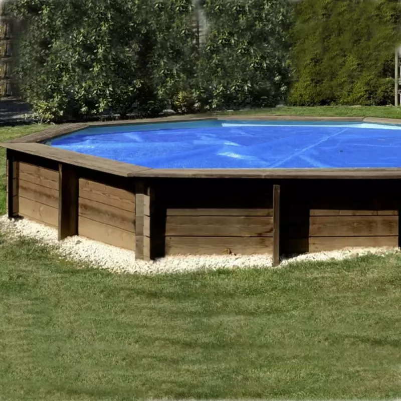 Bâche été à bulle pour piscine bois - Gre - 400 x 119 cm Bâche été à bulle pour piscine bois - Gre - 400 x 119 cm