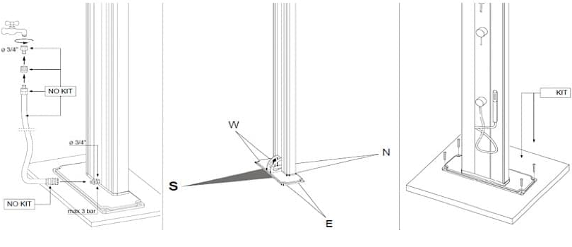 Schema installation douche solaire jolly