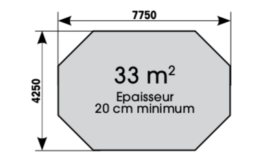 Dimensions piscine 4.00 x 7.50 x 1.30