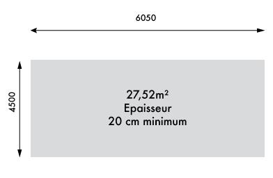 Dimensions piscine 3.50 x 5.0 x 1.26 m