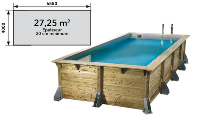 Dimensions dalle béton piscine