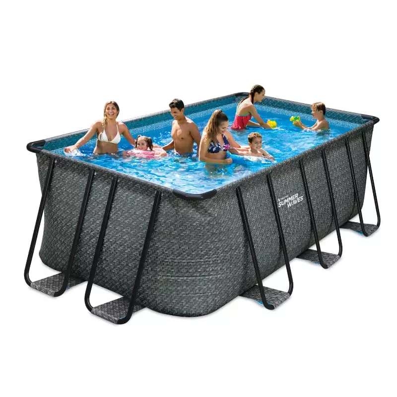 Photo piscine rectangulaire dark elite 4x2x1,22 m