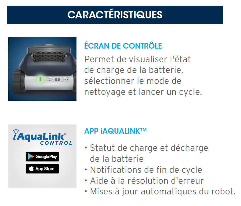 Photo des caractéristiques du robot zodiac Freerider RF5400iQ
