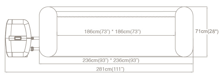 Dimensiosn du spa gonflable Grenada de bestway